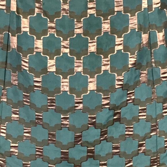 Diane von Furstenberg Akoni Metallic Jacquard Sheath Dress Aquamarine Copper 0 2 - Picture 15 of 16